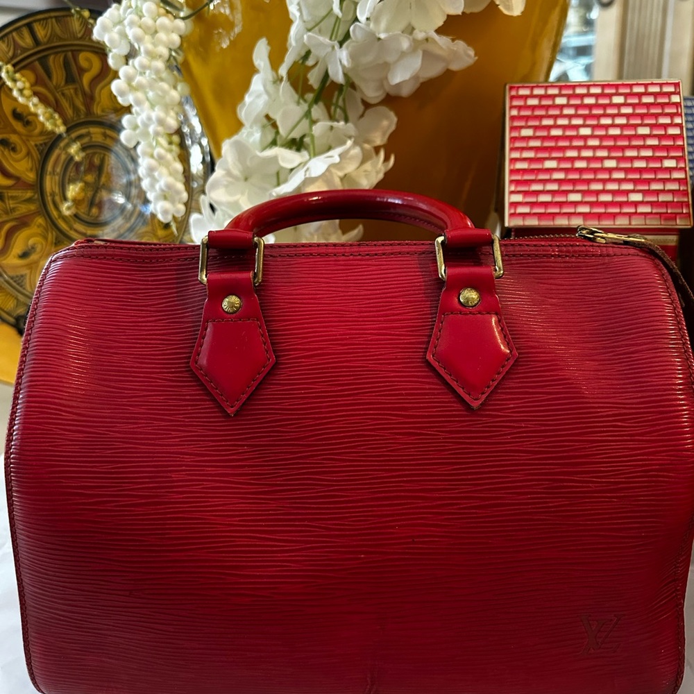 Louis Vuitton Red Epi Leather Handbag